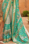 Seafoam Green Patola Saree - EZBER