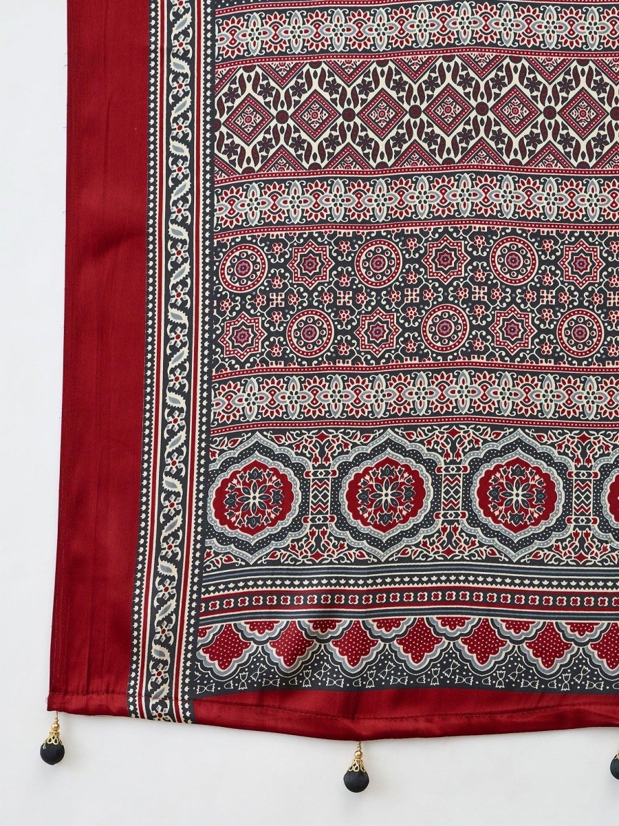 Semi Modal Black Printed Saree | EZB GF02 LUX 13002 - EZBER