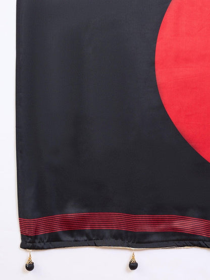 Semi Modal Black Printed Saree | EZB GF02 LUX 25001 - EZBER