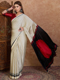 Semi Modal Black Printed Saree | EZB GF02 LUX 25001 - EZBER