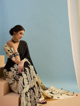 Semi Modal Black Printed Saree | EZB GF02 RAGA V2 52005