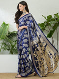 Semi Modal Blue Printed Saree | EZB GF02 RAGA V3 53002 - EZBER