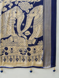 Semi Modal Blue Printed Saree | EZB GF02 RAGA V3 53002 - EZBER