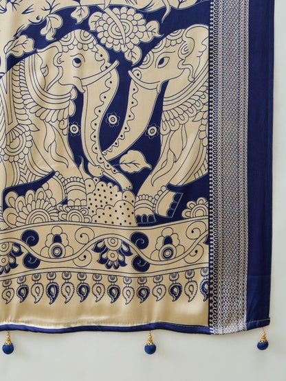 Semi Modal Blue Printed Saree | EZB GF02 RAGA V3 53002 - EZBER