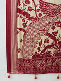 Semi Modal Cream Printed Saree | EZB GF02 RAGA V3 53001 - EZBER