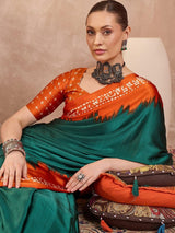 Semi Modal Green Printed Saree | EZB GF02 LUX 28001