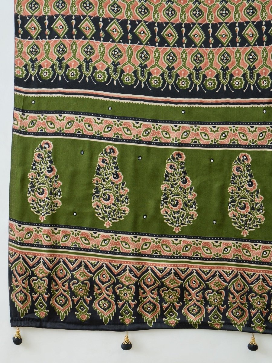 Semi Modal Mehndi Printed Saree | EZB GF02 LUX 10002 - EZBER