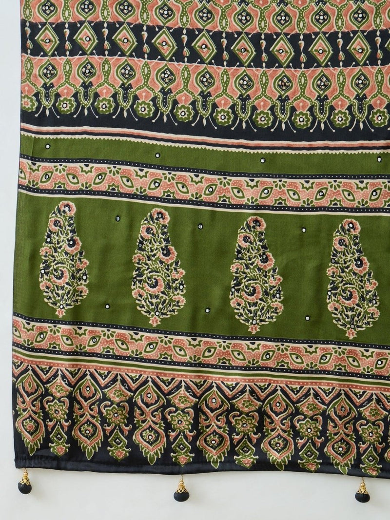 Semi Modal Mehndi Printed Saree | EZB GF02 LUX 10002 - EZBER