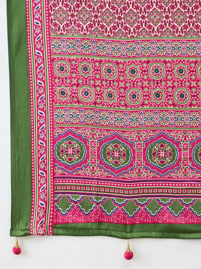 Semi Modal Pink Printed Saree | EZB GF02 LUX 13003 - EZBER