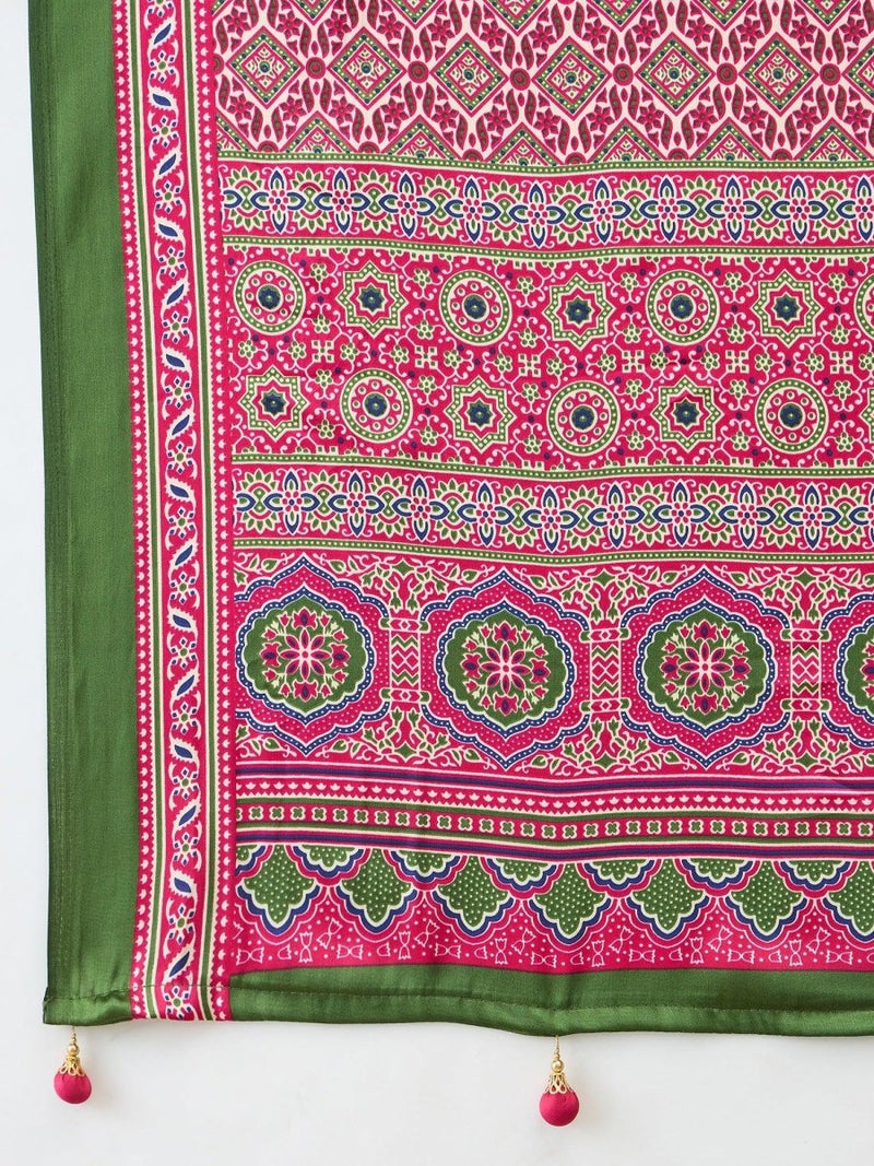 Semi Modal Pink Printed Saree | EZB GF02 LUX 13003 - EZBER