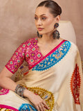 Semi Modal Pink Printed Saree | EZB GF02 LUX 26004 - EZBER