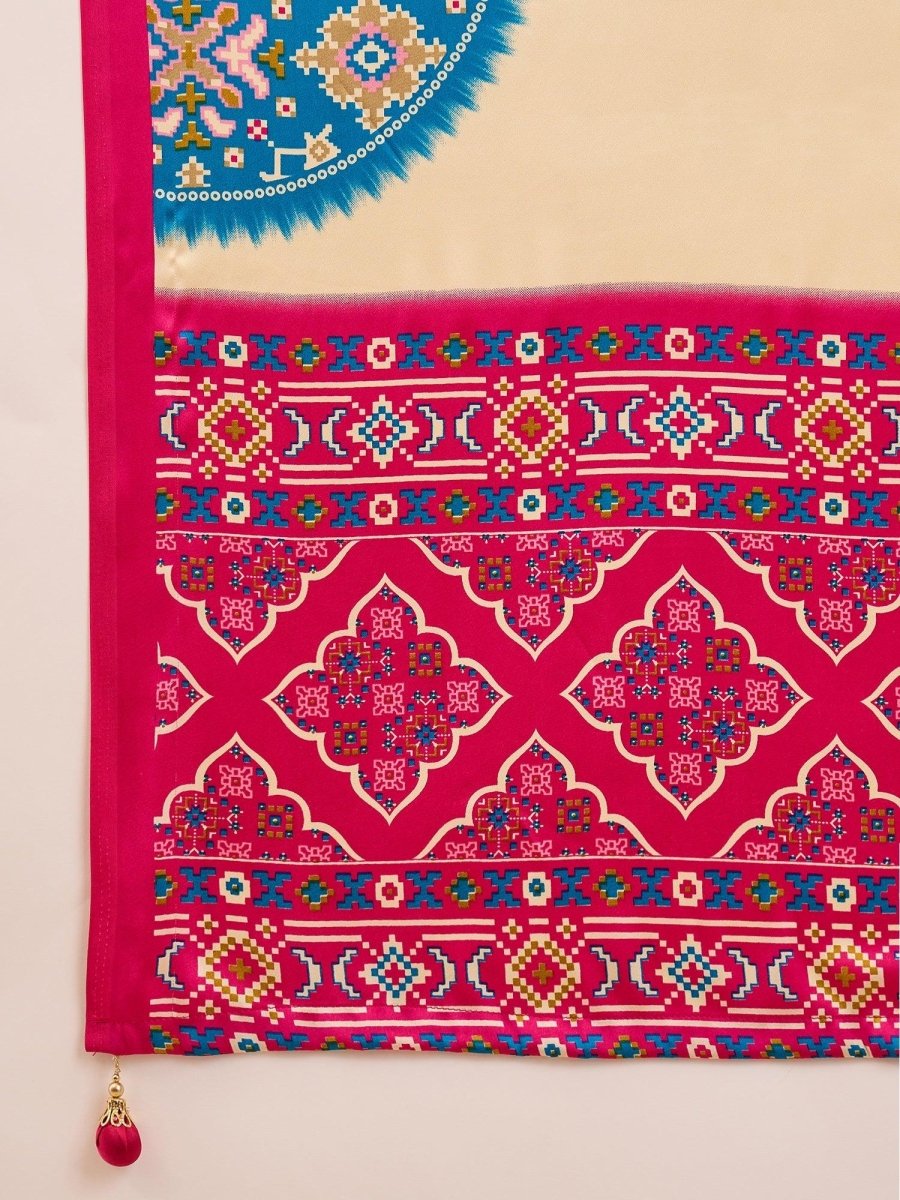 Semi Modal Pink Printed Saree | EZB GF02 LUX 26004 - EZBER