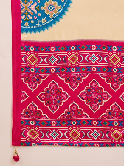 Semi Modal Pink Printed Saree | EZB GF02 LUX 26004 - EZBER