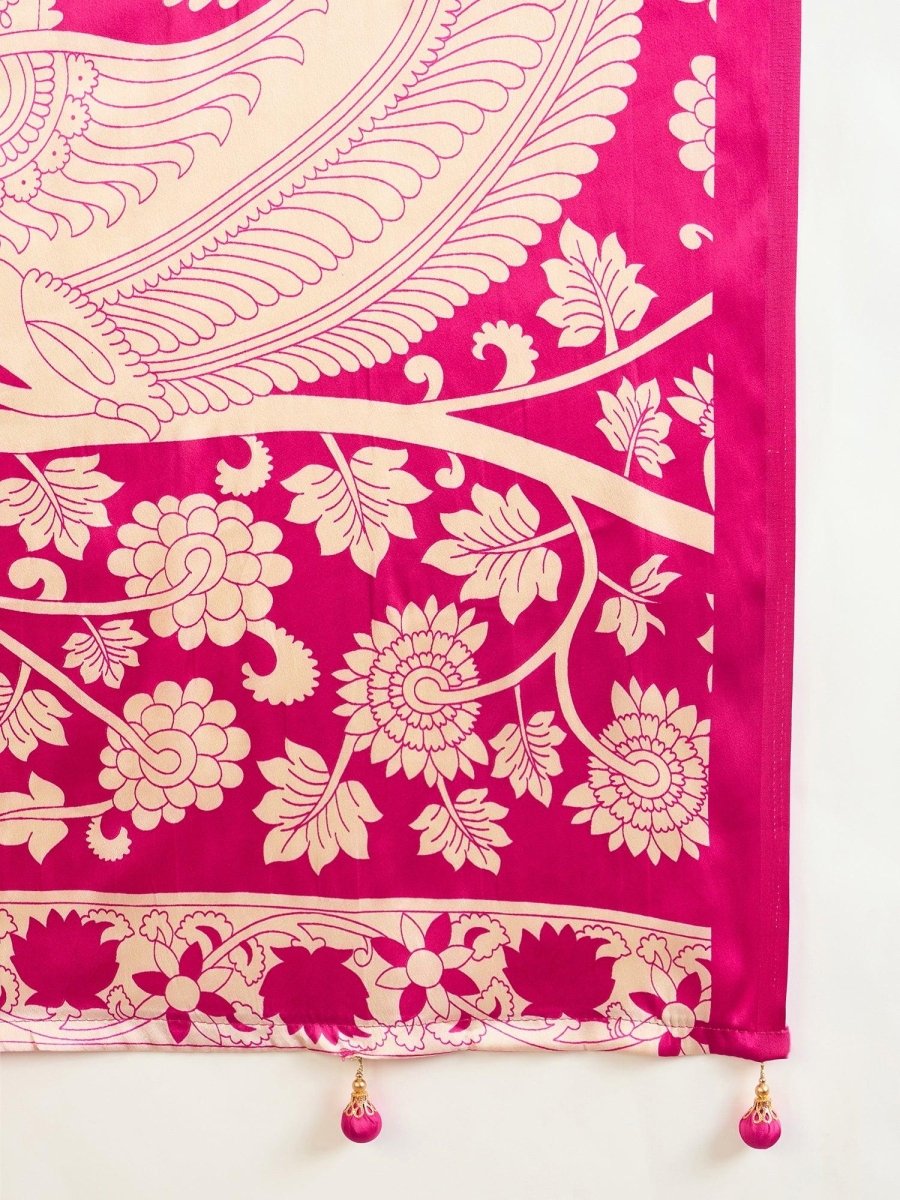 Semi Modal Pink Printed Saree | EZB GF02 RAGA VOL 1 51001 - EZBER
