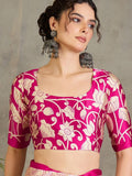 Semi Modal Pink Printed Saree | EZB GF02 RAGA VOL 1 51001 - EZBER