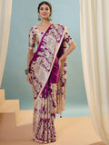Semi Modal Purple Printed Saree | EZB GF02 RAGA V2 52002 - EZBER