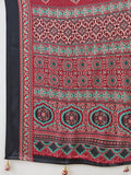 Semi Modal Red Printed Saree | EZB GF02 LUX 13004 - EZBER