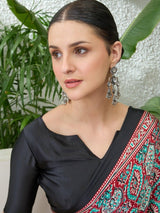Semi Modal Red Printed Saree | EZB GF02 LUX 13004