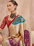 Semi Modal Red Printed Saree | EZB GF02 LUX 26006