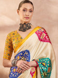 Semi Modal Yellow Printed Saree | EZB GF02 LUX 26001