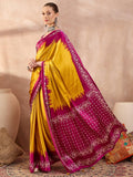 Semi Modal Yellow Printed Saree | EZB GF02 LUX 28002 - EZBER