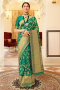 Shamrock Green Banarasi Saree - EZBER