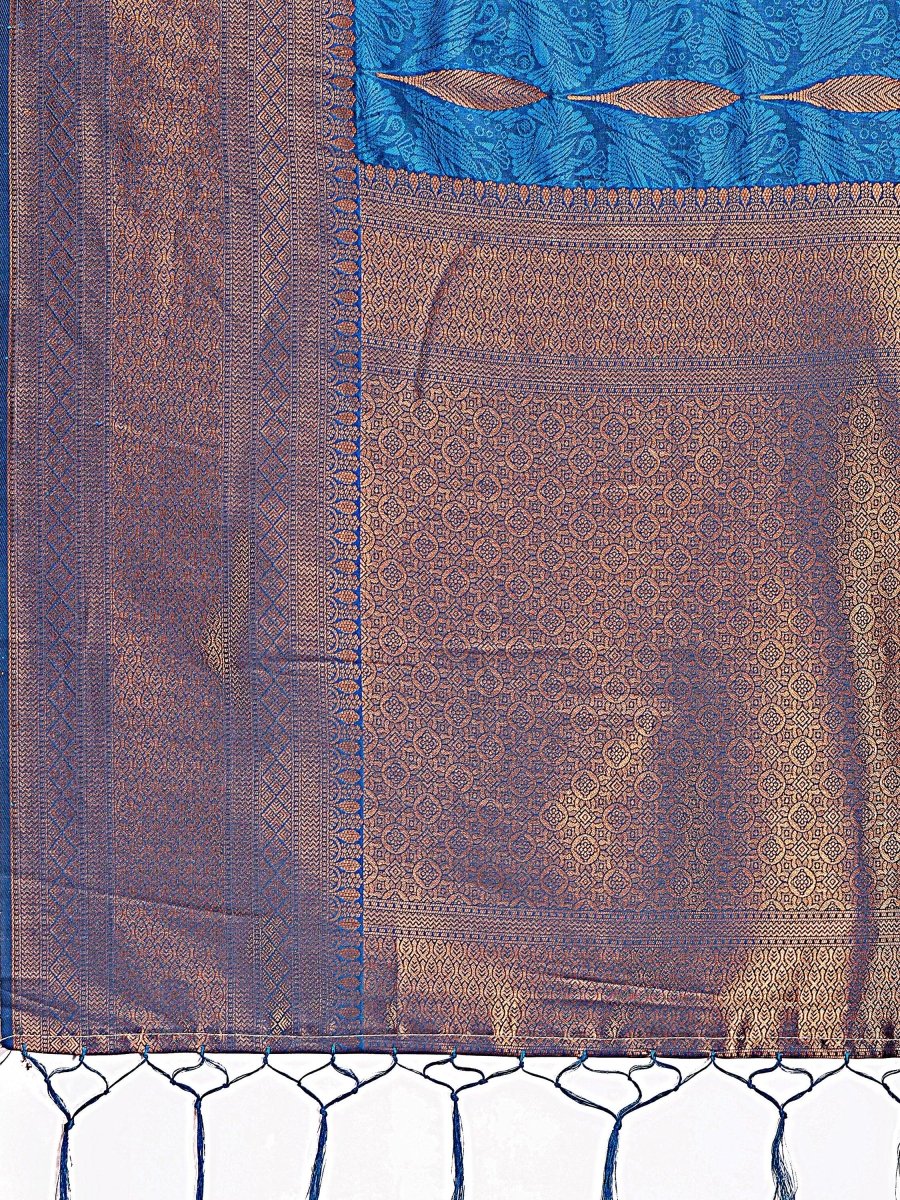 Sky Blue Banarasi Silk Brocade Saree | EZB SI04 ASPAL2005 - EZBER