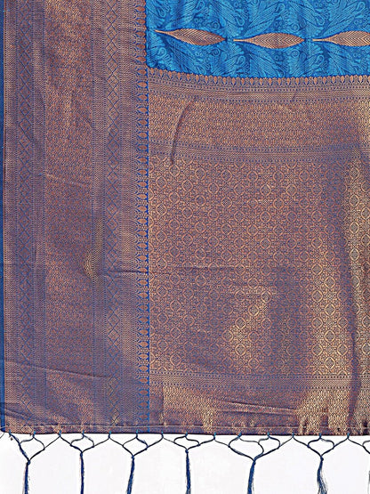 Sky Blue Banarasi Silk Brocade Saree | EZB SI04 ASPAL2005 - EZBER