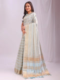 Sky Blue PORTO Organza Saree with Blouse Piece - EZBER