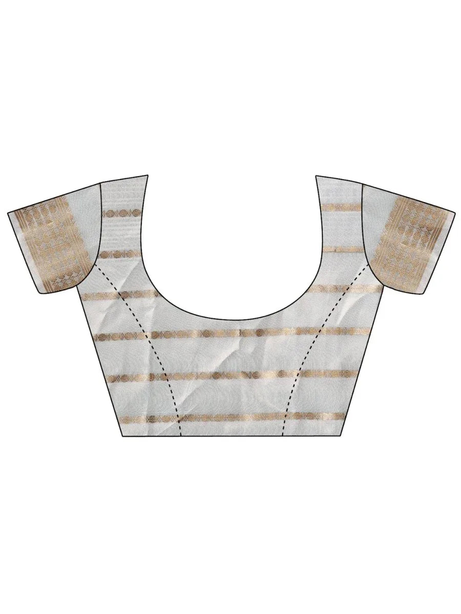 Sky Blue PORTO Organza Saree with Blouse Piece - EZBER