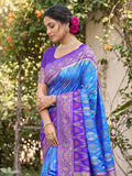 Sky Blue Soft Silk Stripe N Motif Saree | EZB SI04 SRPOC7007