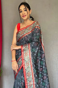 Slate Green Patola Saree - EZBER