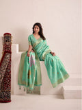 Soft Linen With Big Jaquard Pallu Handloom Saree - EZBER