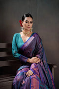 Soft Silk Chitt Pallue With Contrast Blouse Weaving Saree - EZBER