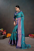 Soft Silk Chitt Pallue With Contrast Blouse Weaving Saree - EZBER