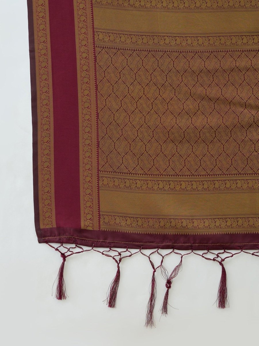 Soft Silk Rust Printed Saree | EZB GF02 SYRIL V1 33001 - EZBER