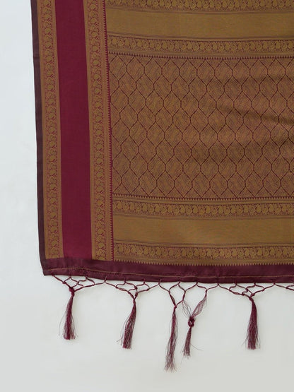 Soft Silk Rust Printed Saree | EZB GF02 SYRIL V1 33001 - EZBER