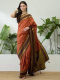 Soft Silk Rust Printed Saree | EZB GF02 SYRIL V1 33002 - EZBER