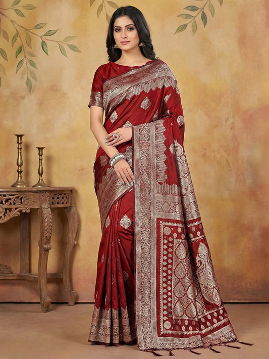 maroon-silk-blend-saree