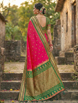 Pink Paithani Soft Silk Brocade Saree | EZB SI04 SRDIV1005