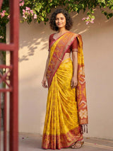 Sky Blue Pochampalli Silk Brocade Saree | EZB SI04 SRPOC 1002