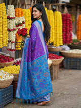 Purple Pochampalli Silk Brocade Saree | EZB SI04 SRPOC2007