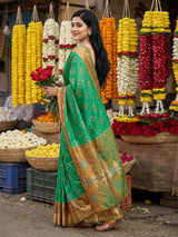 Brown Pochampalli Silk Brocade Saree | EZB SI04 SRPOC2008