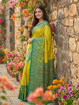 Green Pochampalli Silk Brocade Saree | EZB SI04 SRPOC 4003