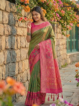 Mehnadi Pochampalli Silk Brocade Saree | EZB SI04 SRPOC 4004