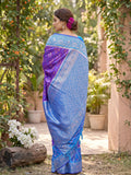 Purple Soft Silk Stripe N Motif Saree | EZB SI04 SRPOC7005