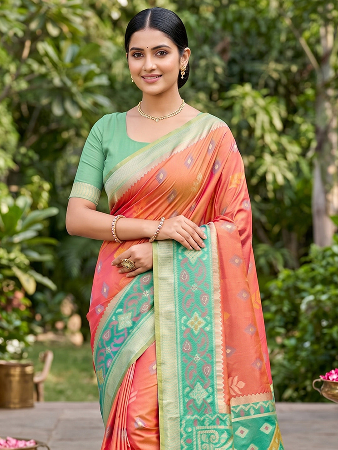 Mustard Soft Silk Stripe N Motif Saree | EZB SI04 SRPOC8007