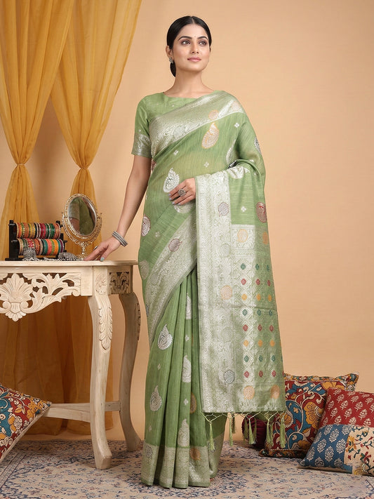 linen-cotton-light-green-brocade-saree-ezb-si04-srriw1004