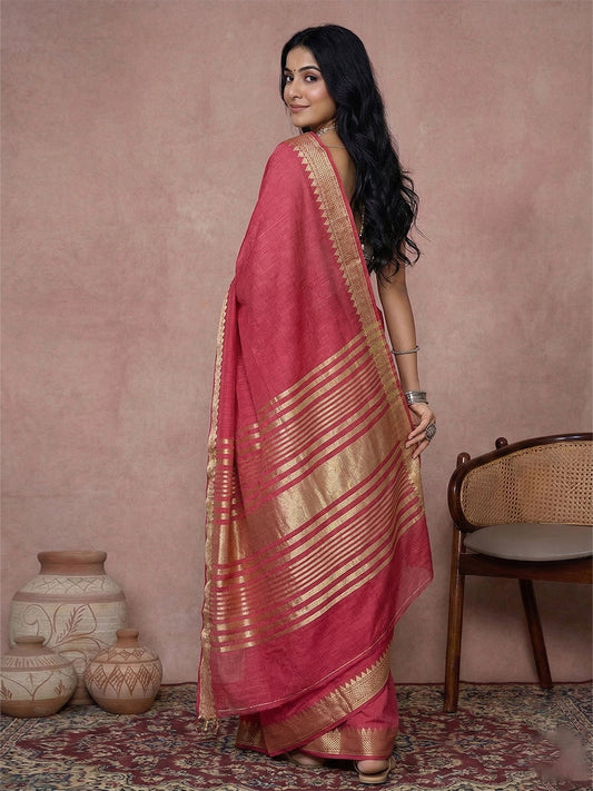 cotton-maroon-brocade-saree-ezb-si04-srurb1016