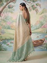 Beige Tissue Silk Brocade Saree | EZB SI04 SRVRI1005